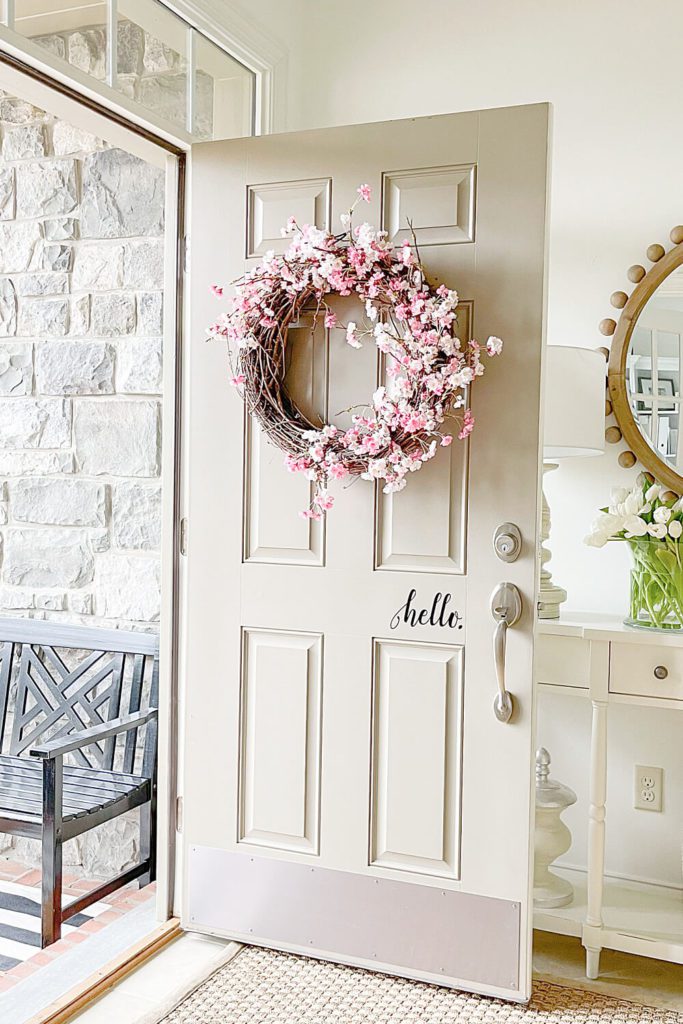 Pretty And Easy Spring Door Basket DIY - StoneGable