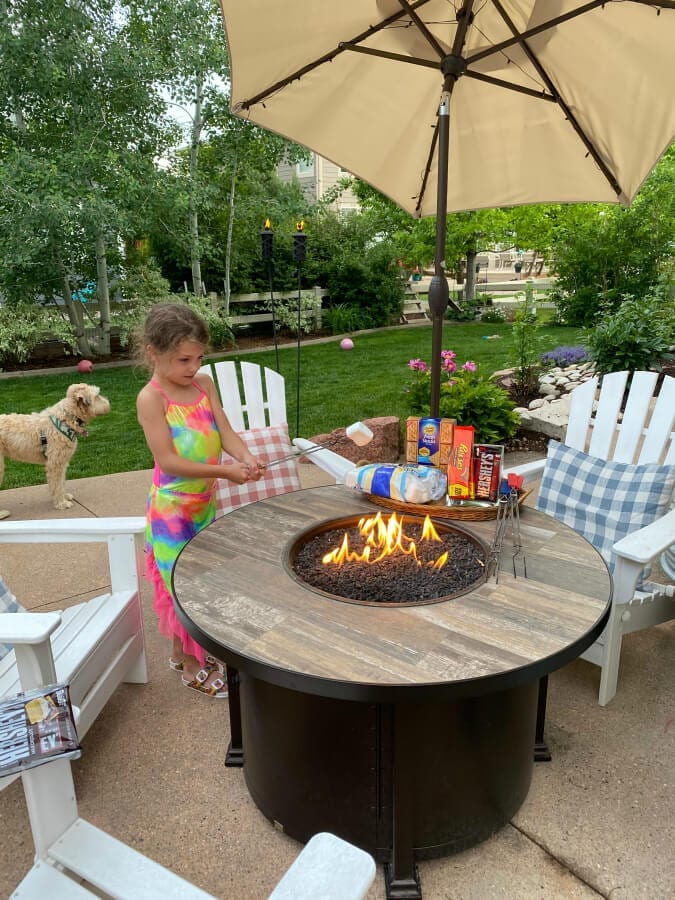 We love using our fire pit in the summer during the evening!