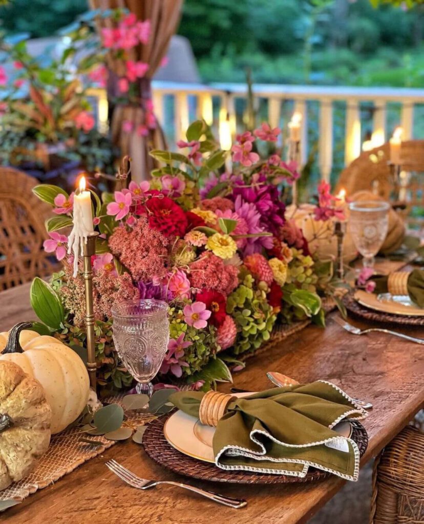 A fall floral centerpiece