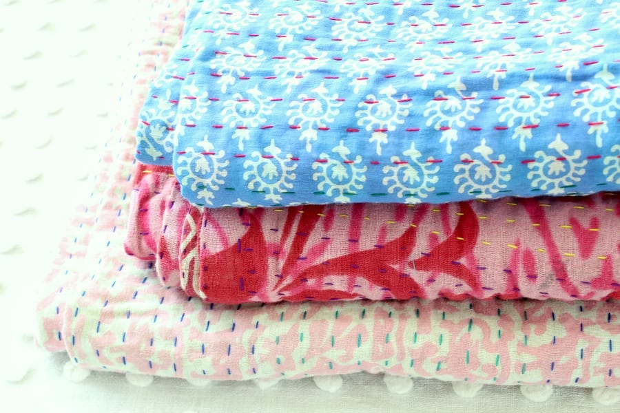 Handmade quilts are great to decorate with...especially these fair trade colorful ones!