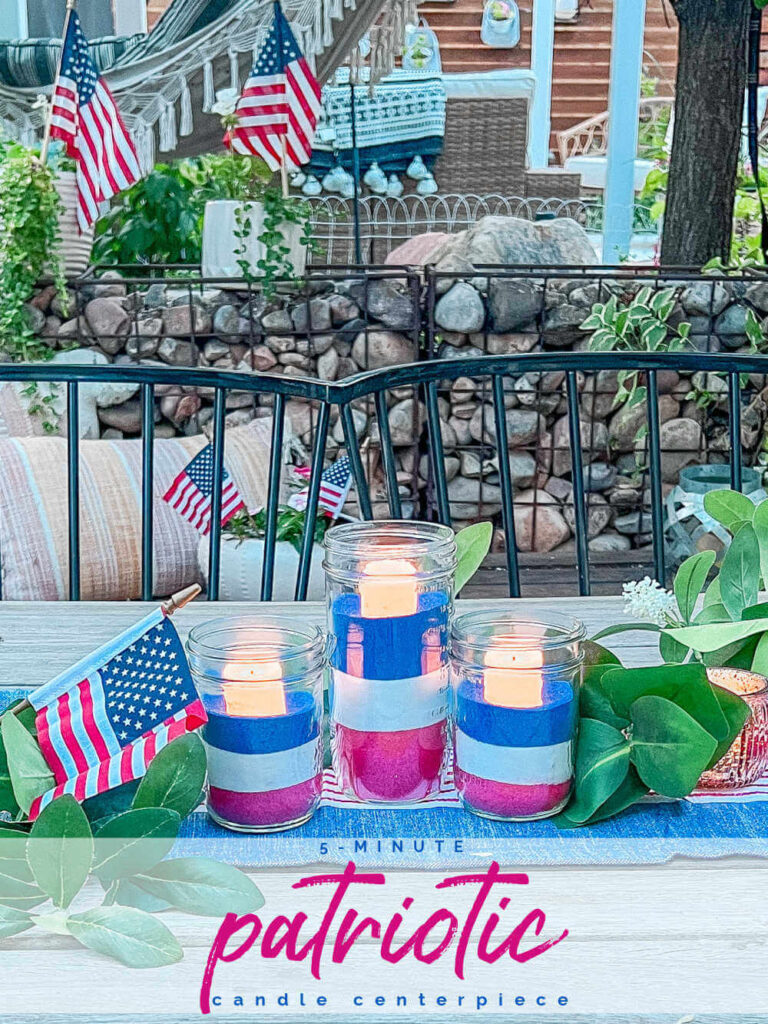 Welcome Home Saturday: Easy Patriotic Candle Centerpiece tatertots & jello
