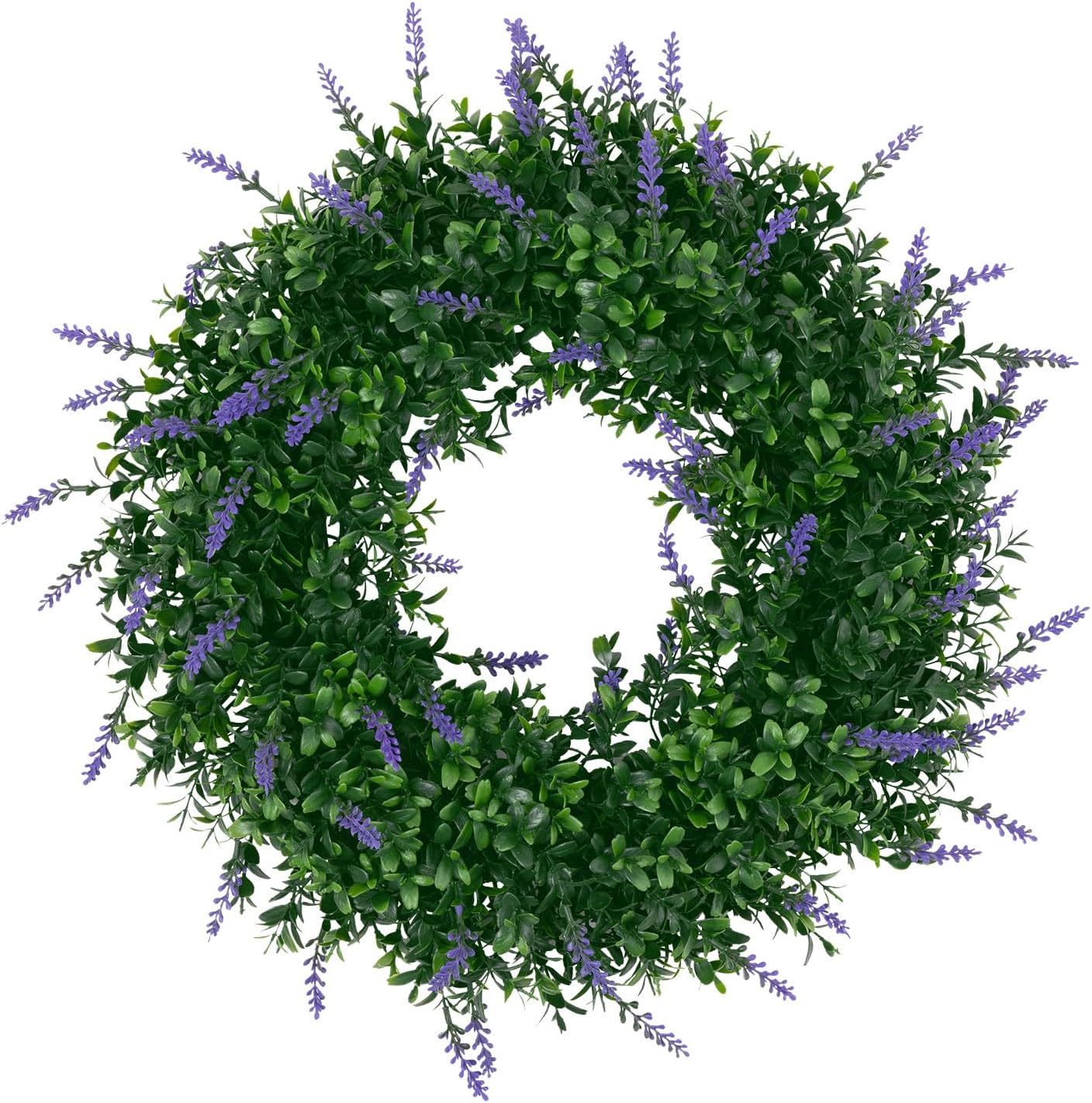 boxwood and lavender wreath