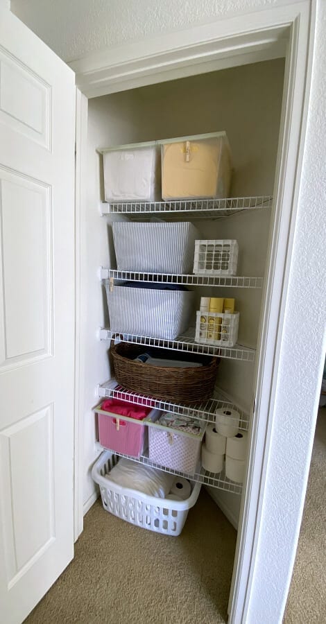 Small Linen Closet Makeover - Sarah Joy