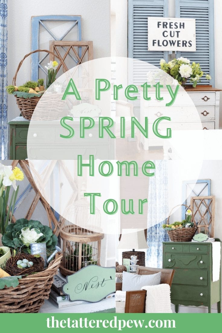 Welcome to our pretty Spring home tour! Here you will find a mix of old and new decor to inspire you as you decorate for Spring!