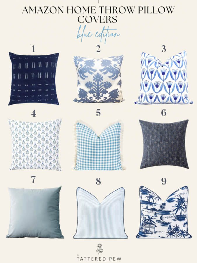 Affordable Blue & White Pillow Combos