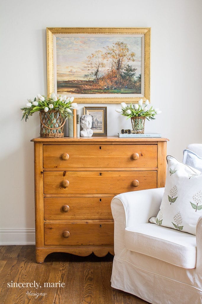 Antique Pine Chest Spring Vignette