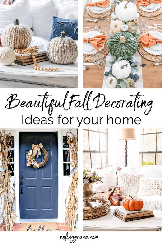 Welcome Home Saturday: Fall Decorating Ideas | Welcome Home Saturday by popular Alabama lifestyle blog, She Gave It A Go: collage image of fall decor. 