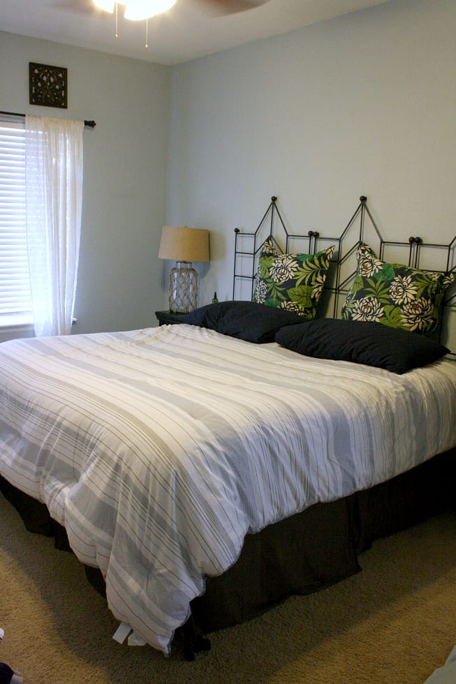 Our bedroom before our coastal cottage makeover!