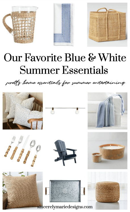 Welcome Home Sunday: Blue and white summer decor essentials