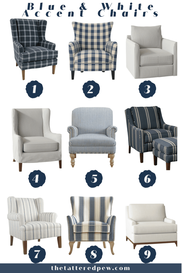 Blue and White Accent Chairs