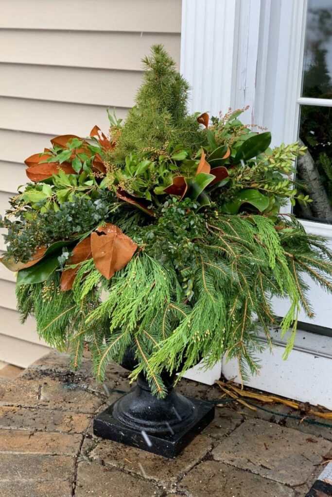 Outdoor Winter Planter Idea 
