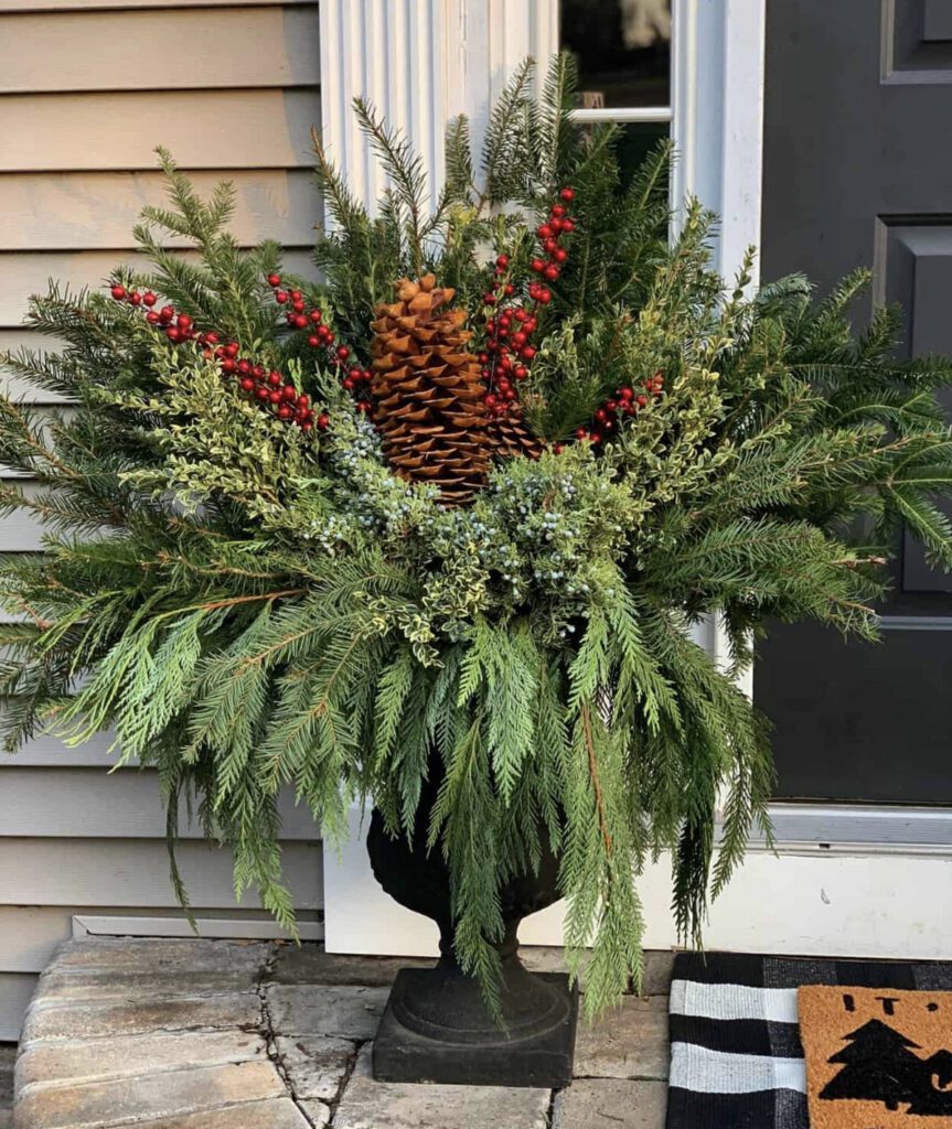 Outdoor Christmas Planters