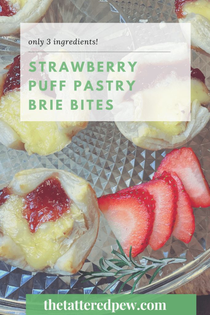 Try this appetizer: easy strawberry puff pastry brie bites!