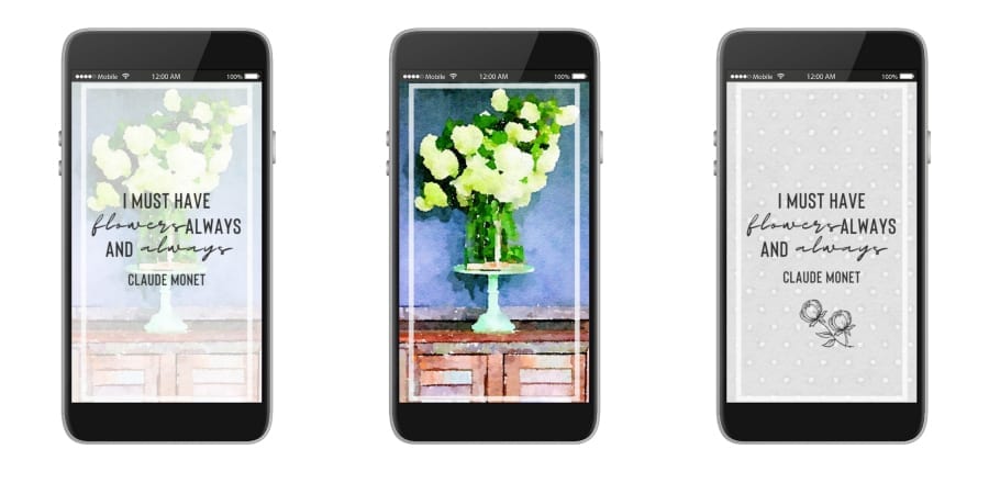 3 free floral cellphone wallpaper downloads.