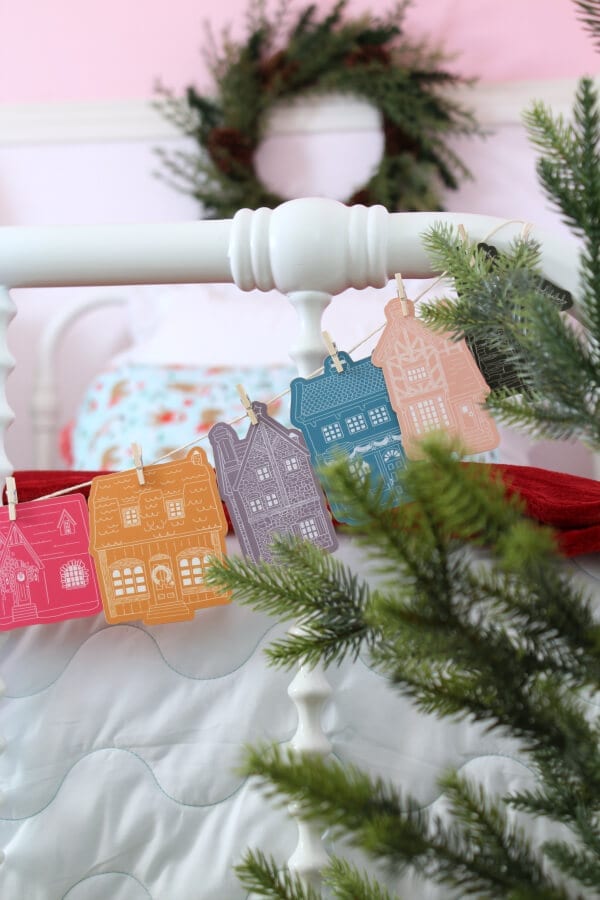 Service focused colorful Advent cards make this bedroom pop with color!