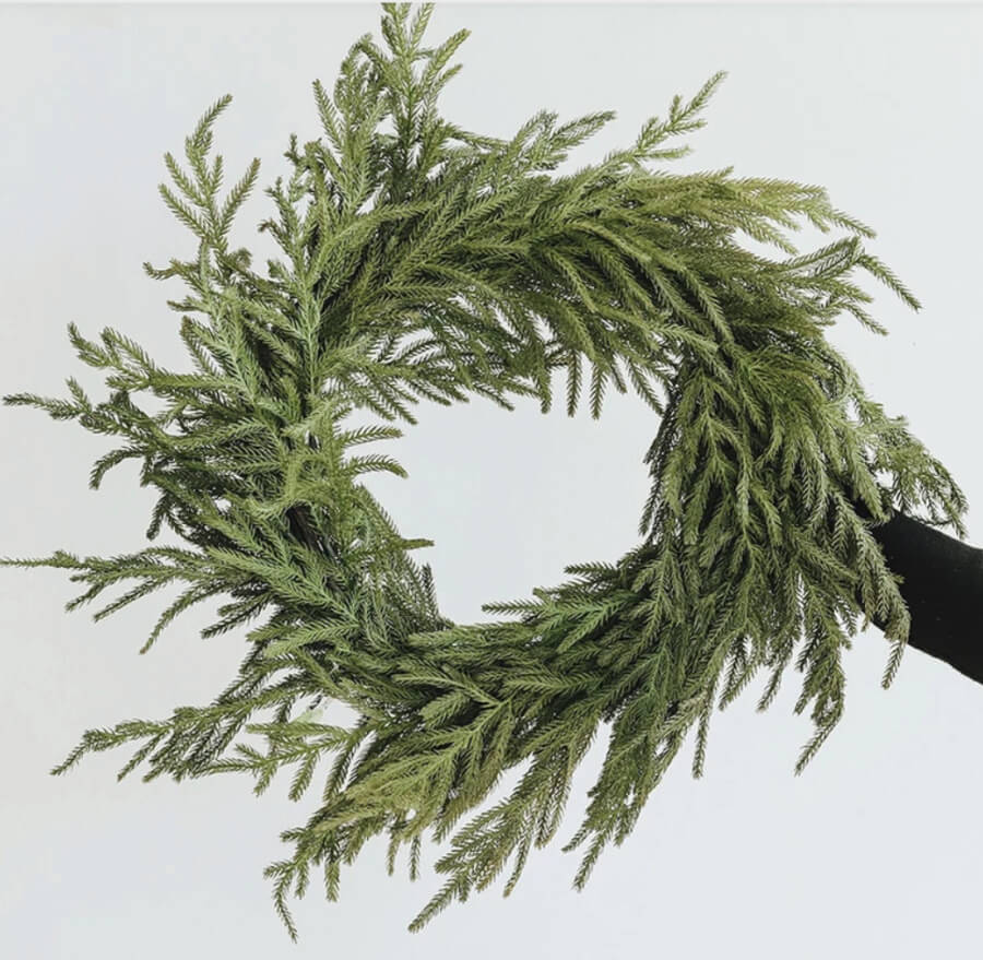 Faux cedar wreath