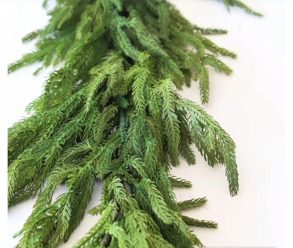 Norfolk pine real touch garland from Afloral...my Christmas favorite!