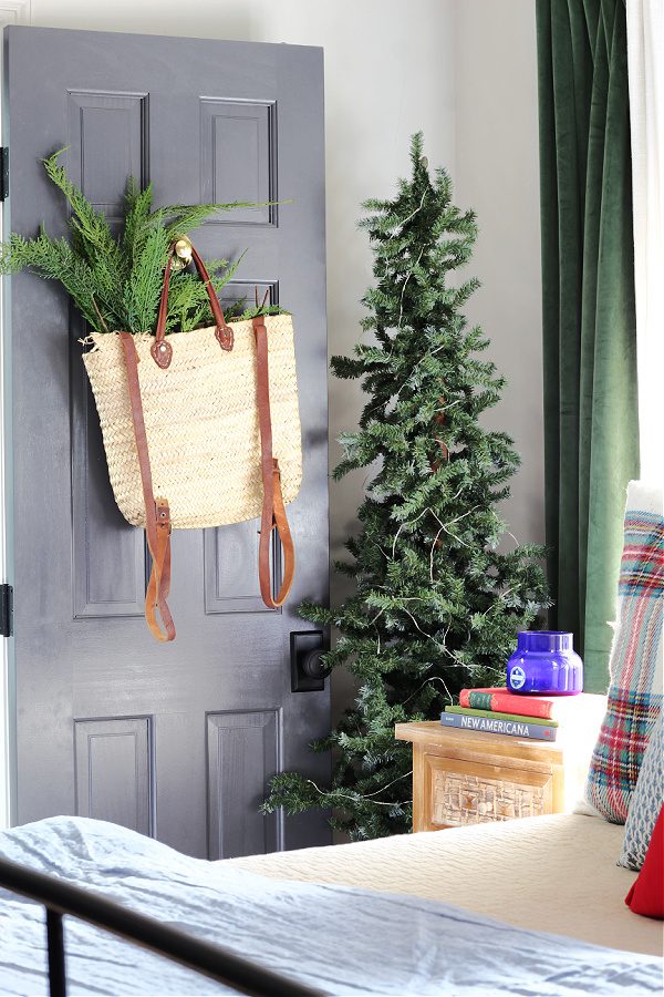A skinny faux tree in our master bedroom!