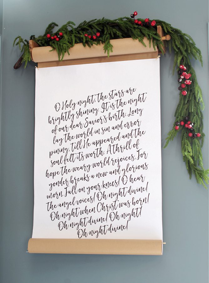 O Holy Night printable scroll