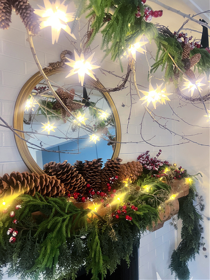 Christmas Mantel with stars