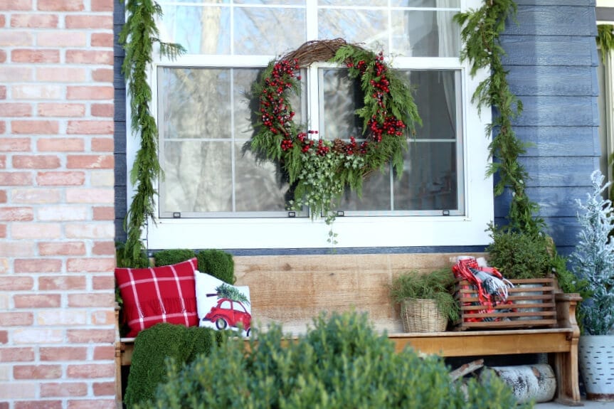 Our Hale Navy house looks so pretty all decorated for Christmas!