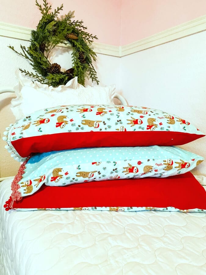 These easy to sew Christmas pillowcases are perfect for the sweet little ones in your family!