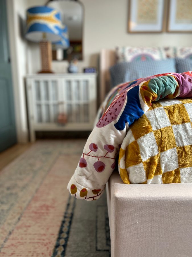 patterns on Crosby's bed