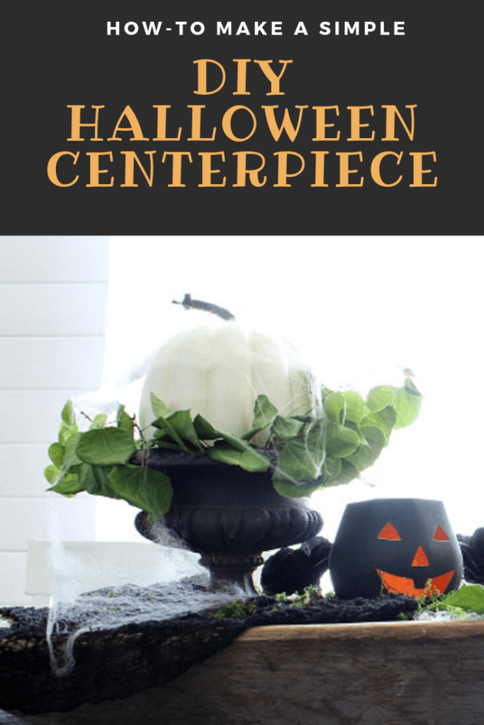 A simple and inexpensive DIY Halloween centerpiece.