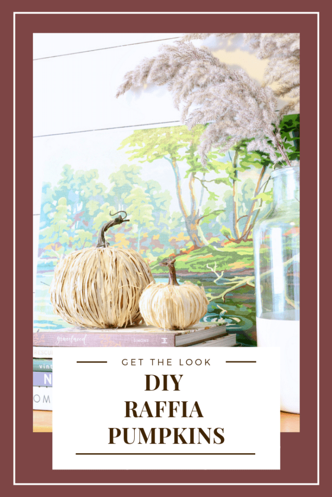 Make these DIY raffia pumpkins with material from the Dollar Store!