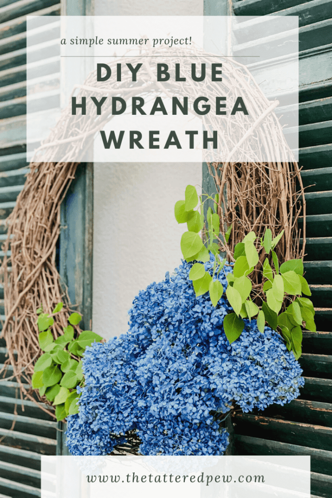 Make this DIY blue hydrangea wreath in just minutes using 3 simple and surprising supplies!