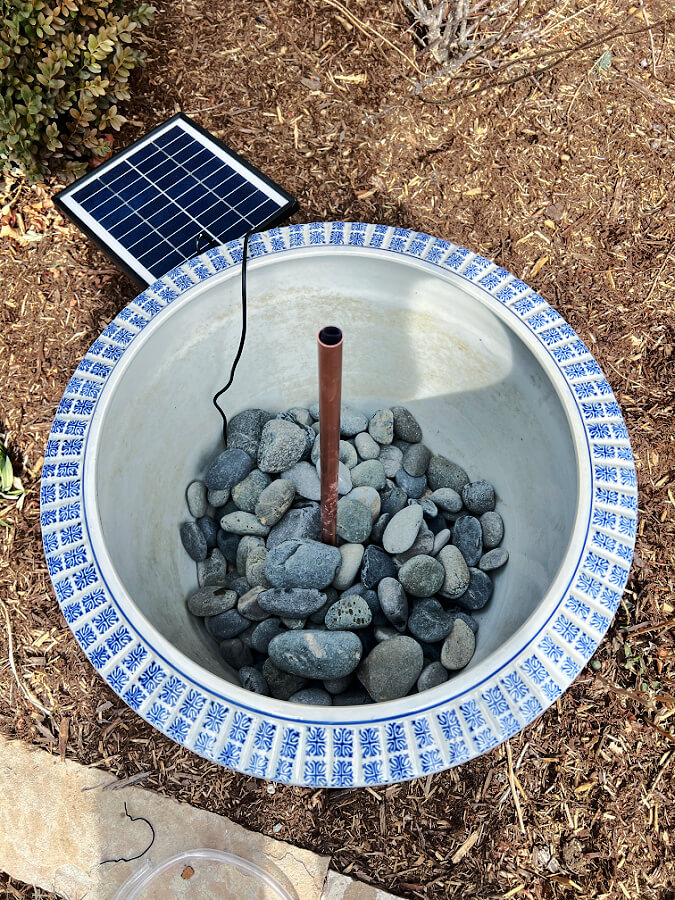 DIY solar fountain empty