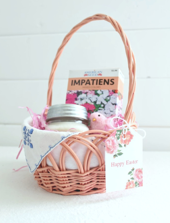 Pretty little Eastet basket for the perfect hostess gift.