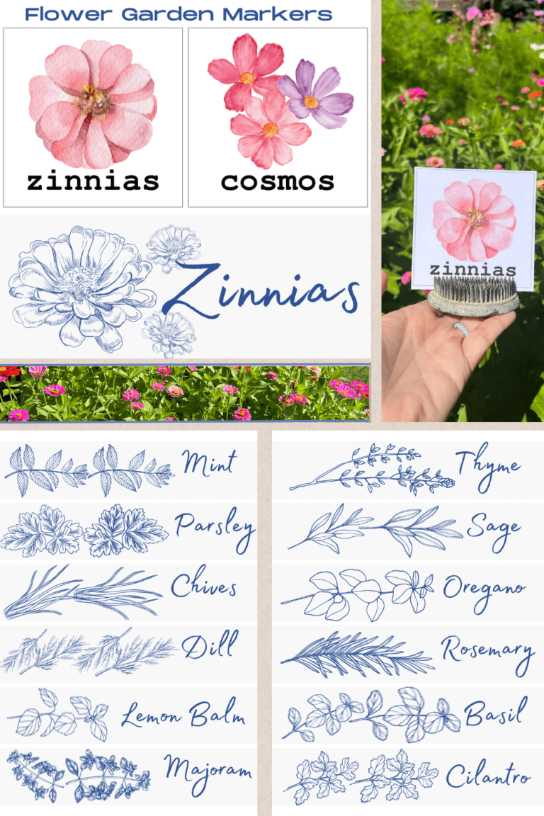 Free Printable Garden Markers For Flowers and Herbs