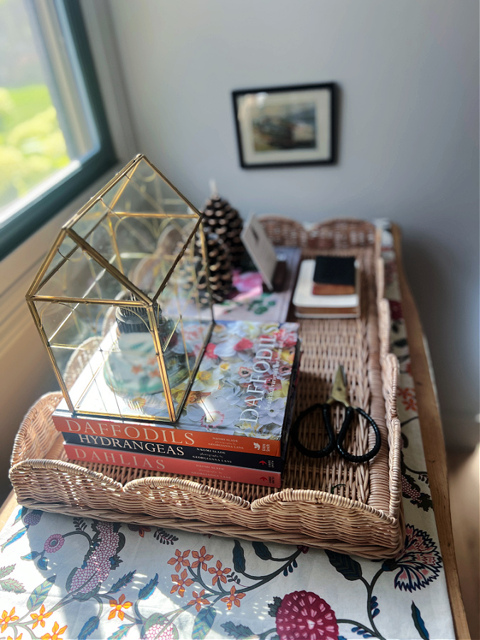 close up of Fall glass terrarium