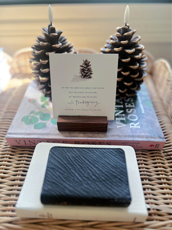 pinecones and Bible verses