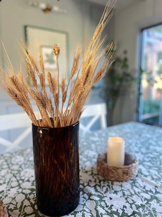 close up of wheat bundle