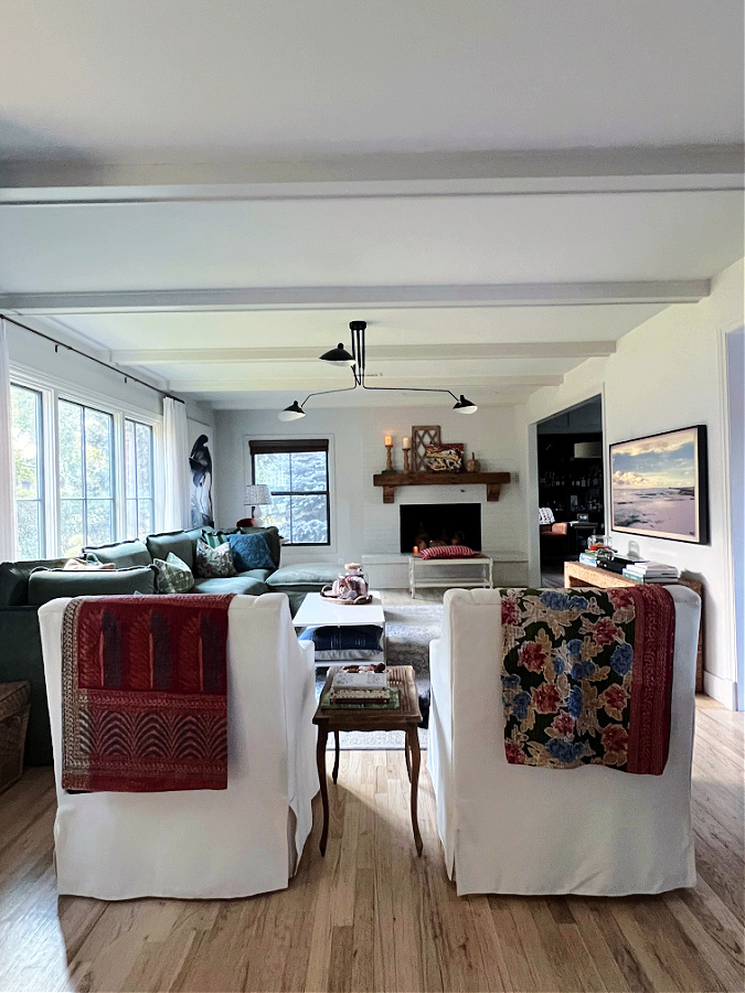 looking back at our Fall tour family room