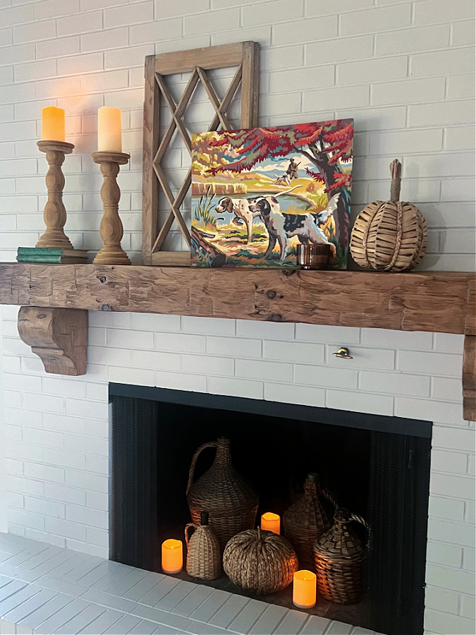 Fall tour Fireplace with candles