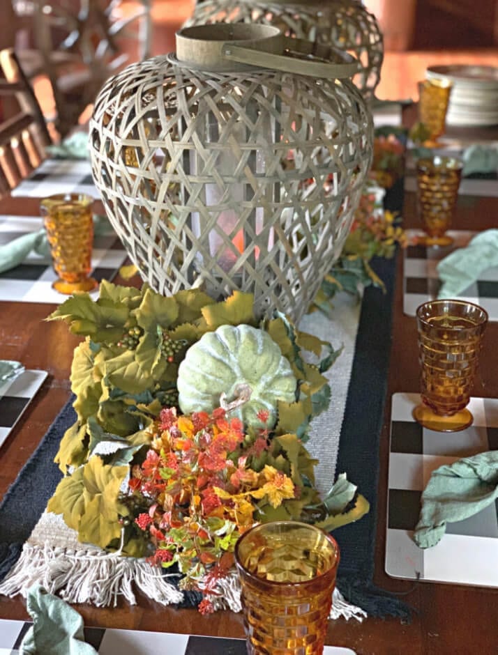 Welcome Home Sunday: A Fall tablescape with Ambers, Browns, and Greens