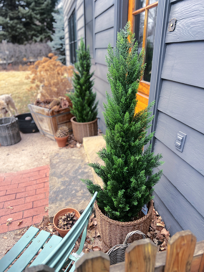 faux cedar trees