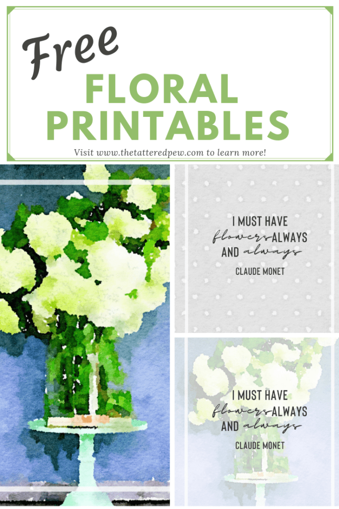 A trio of FREE gorgeous 8x10 floral printables.