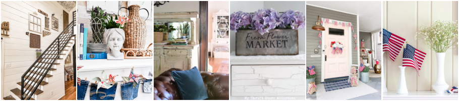 Summer Home Tour by popular Alabama life and style blog, She Gave It A Go: collage image of summer home decor. 