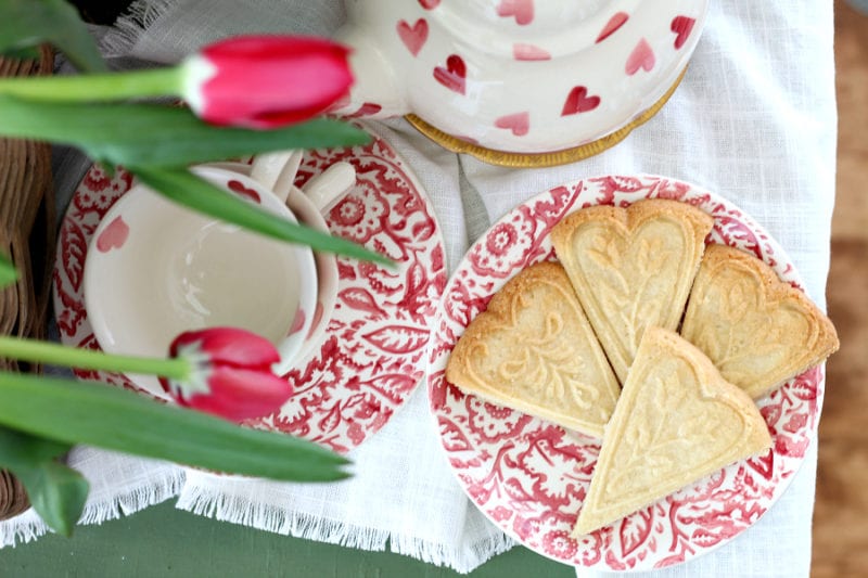 Quick and easy heart shaped shortbread cookies.