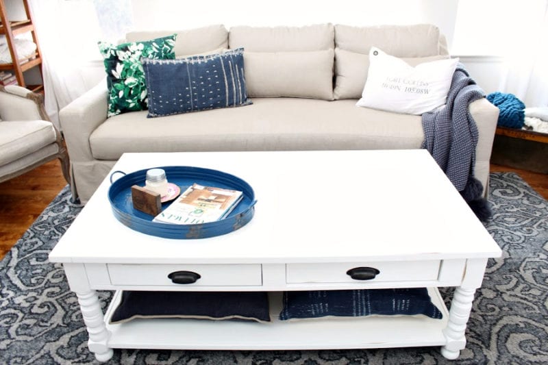We love our new Pottery Barn slipcovered sofa.