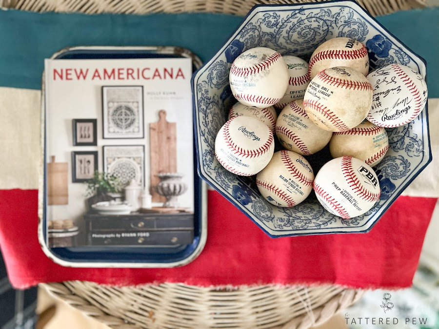 baseballs and flags