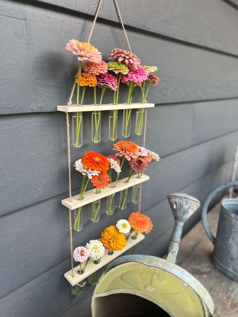hanging wall vase outside