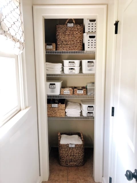 Welcome Home Saturday: Bathroom Closet Organization