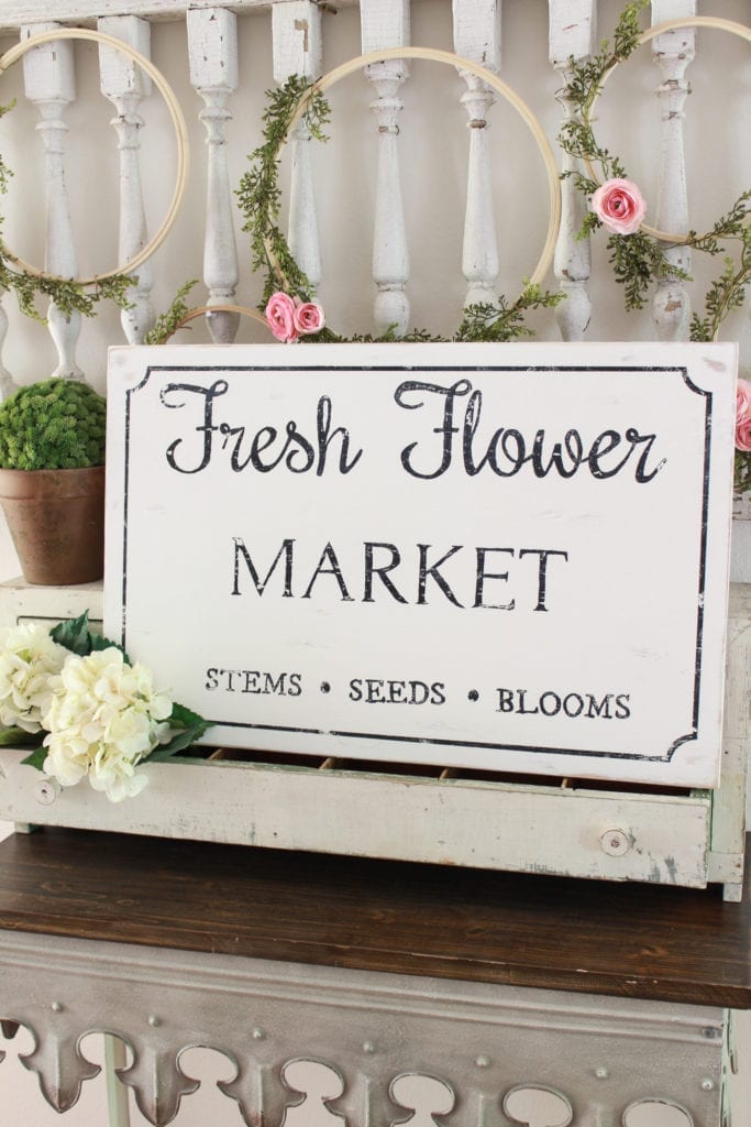 Welcome Home Sunday: Fresh flower market sign and free printable tutorial