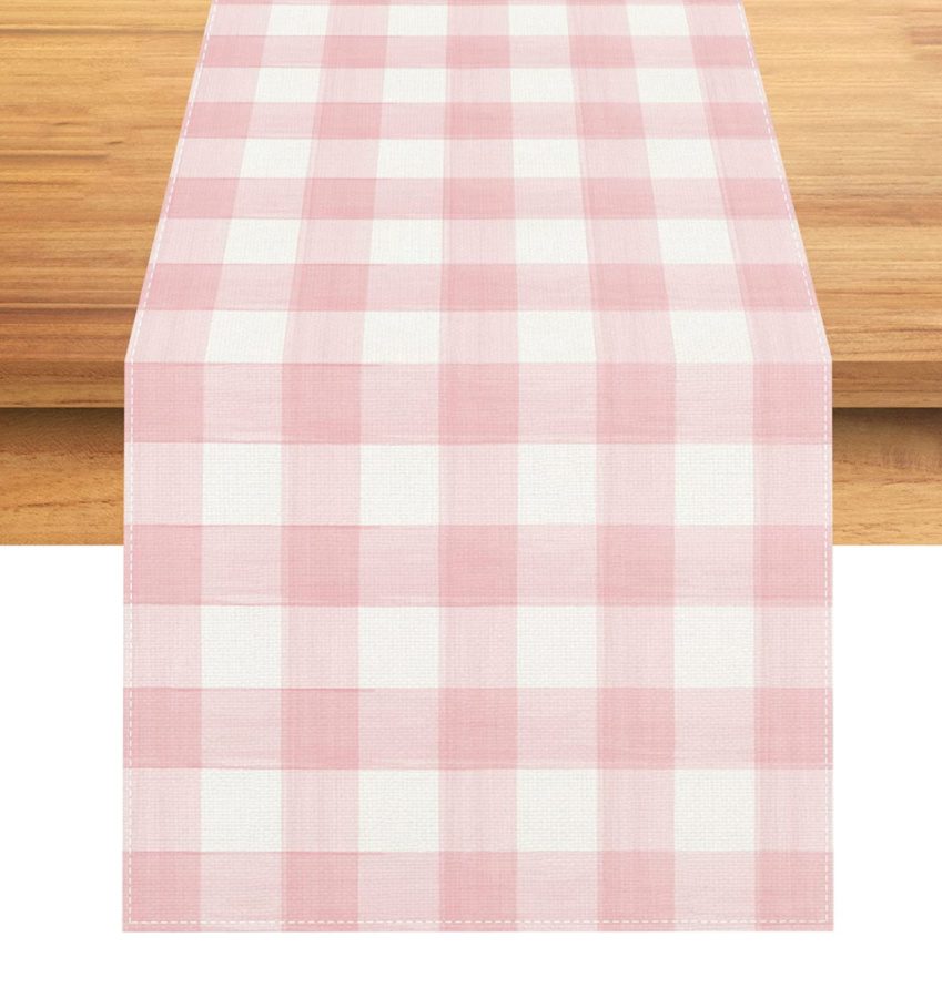 pink buffalo check runner