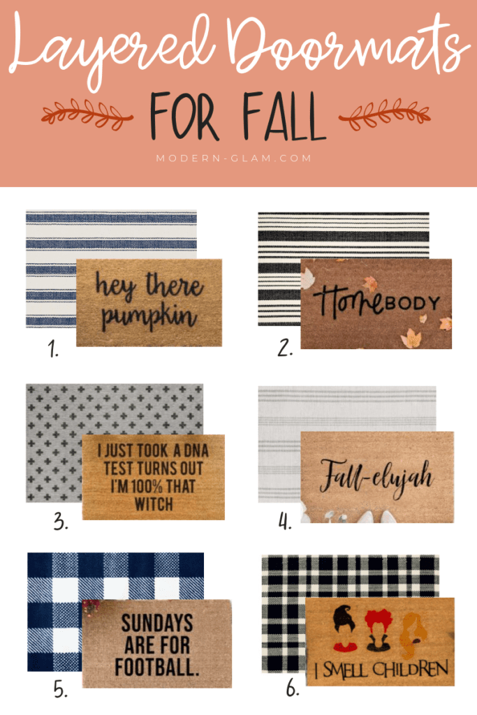 Welcome Home Sunday with Modern Glam: Layered doormat ideas for Fall.